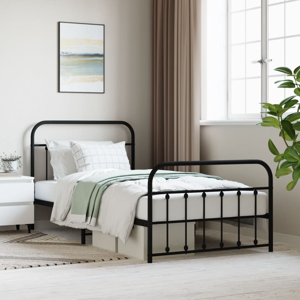 Metal Bed Frame 92X187 Cm Single Size