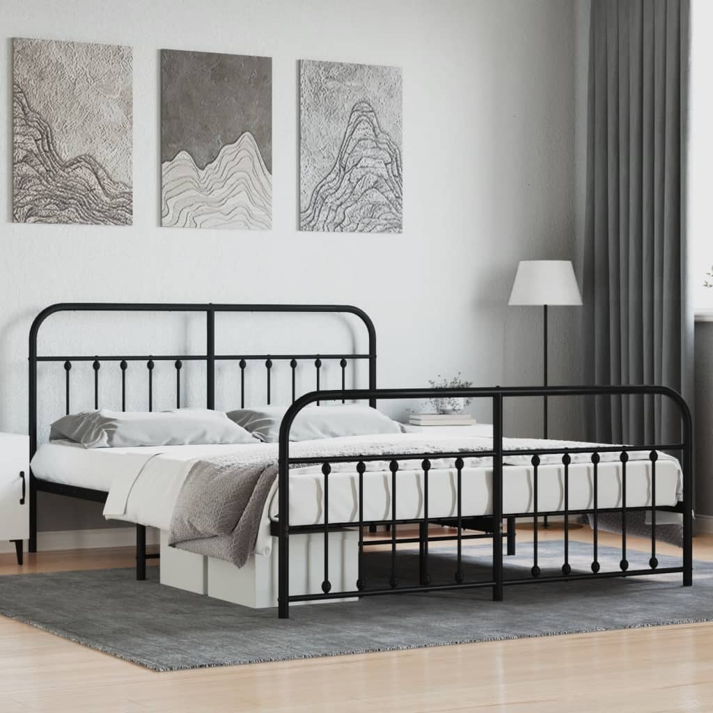 Metal Bed Frame 92X187 Cm Single Size