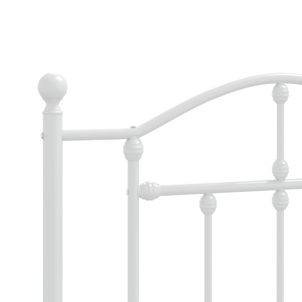 Metal Bed Frame with Headboard and Footboard White 92x187 cm Single Size