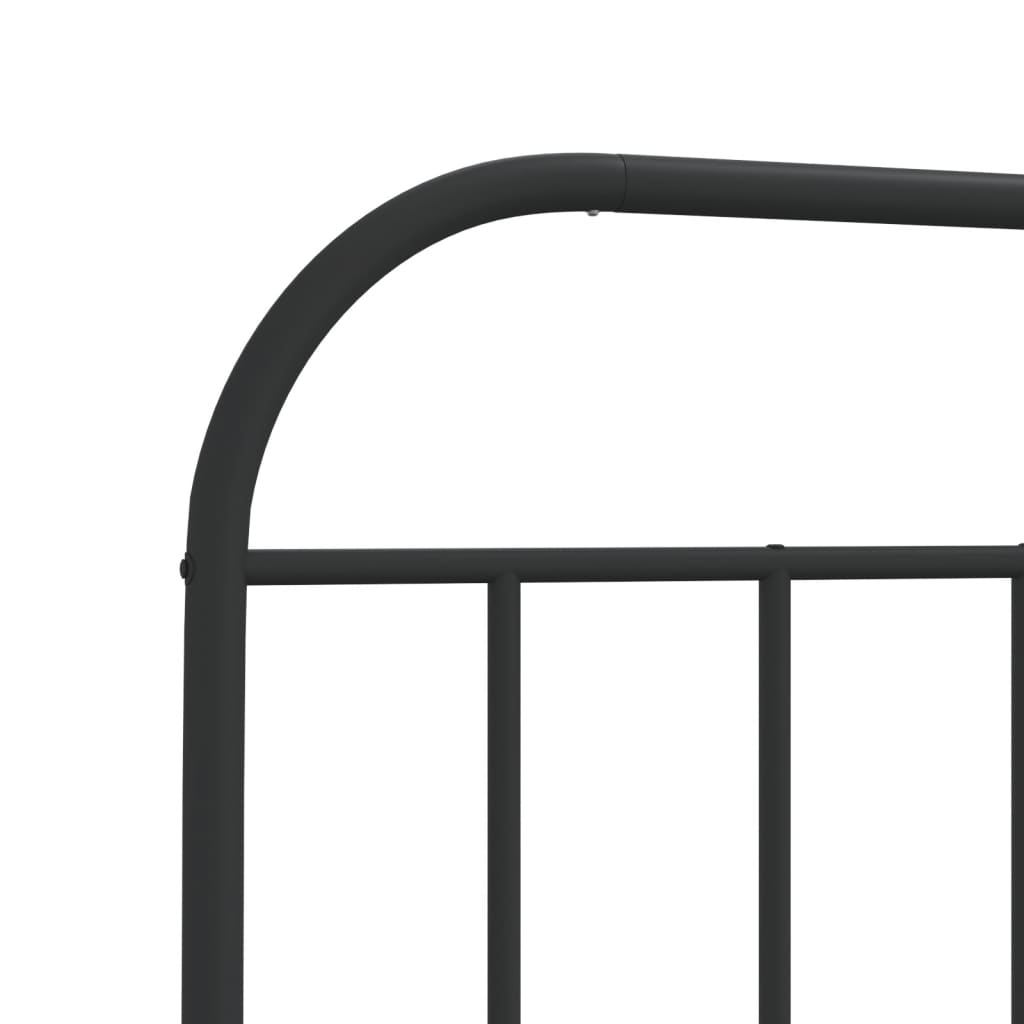 Metal Bed Frame without Mattress with Footboard Black 90x190 cm