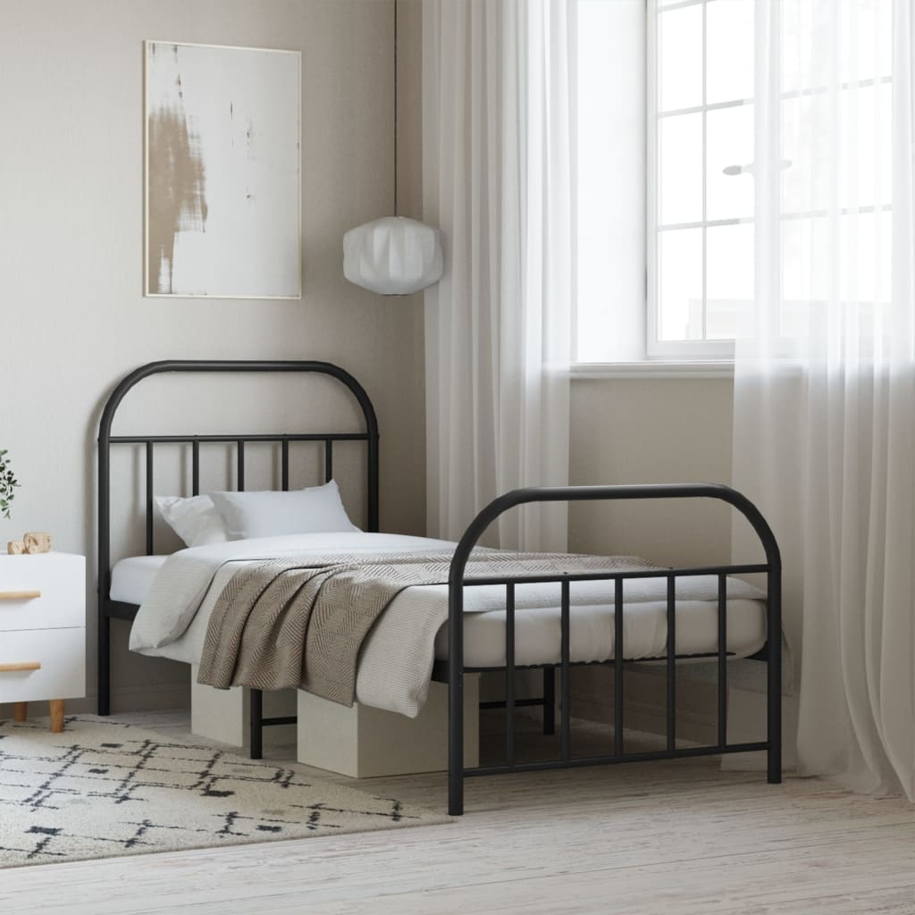 Metal Bed Frame With Headboard And Footboard