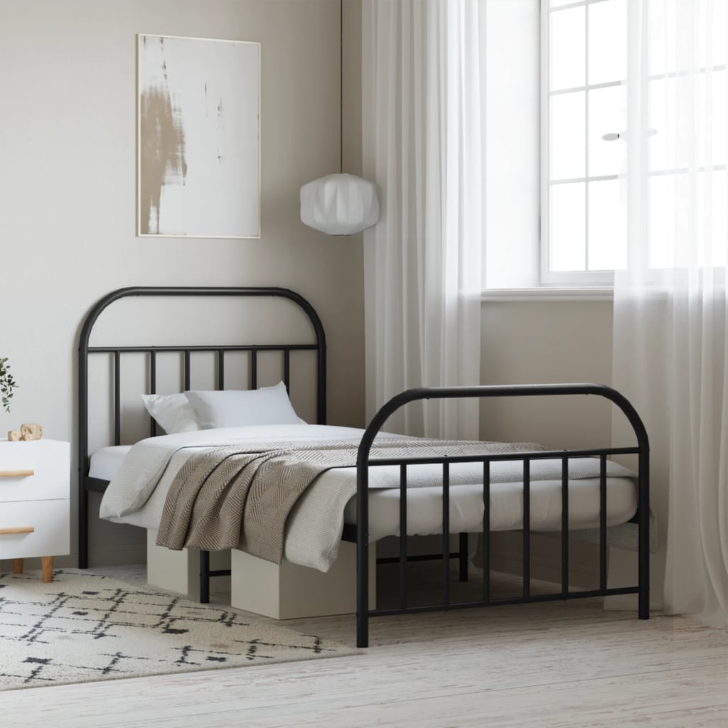 Metal Bed Frame With Headboard And Footboard