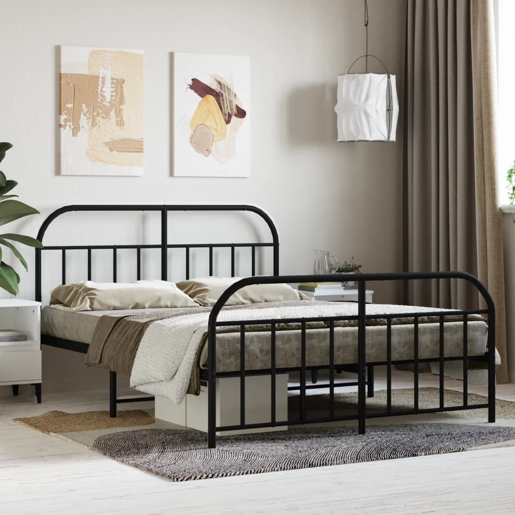 Metal Bed Frame With Headboard And Footboard