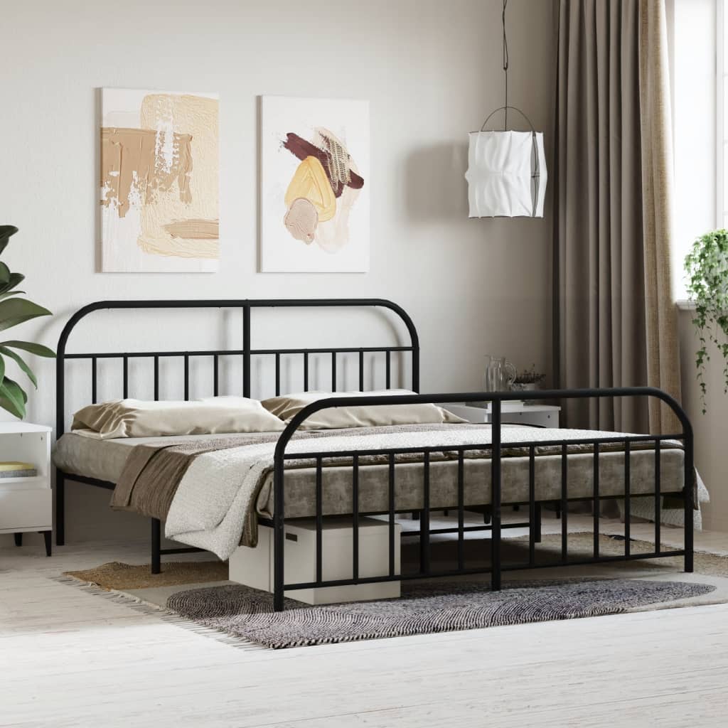 Metal Bed Frame With Headboard And Footboard