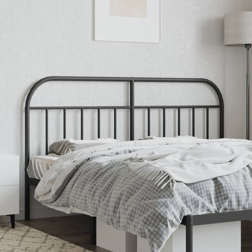 Metal Headboard Black 183 cm