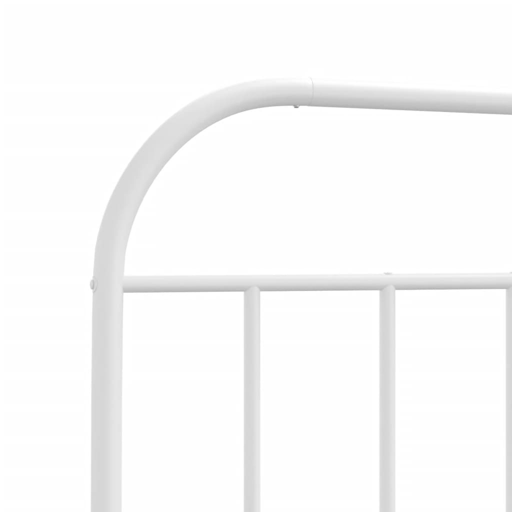 Metal Bed Frame with Headboard and Footboard White 92x187 cm Single Size