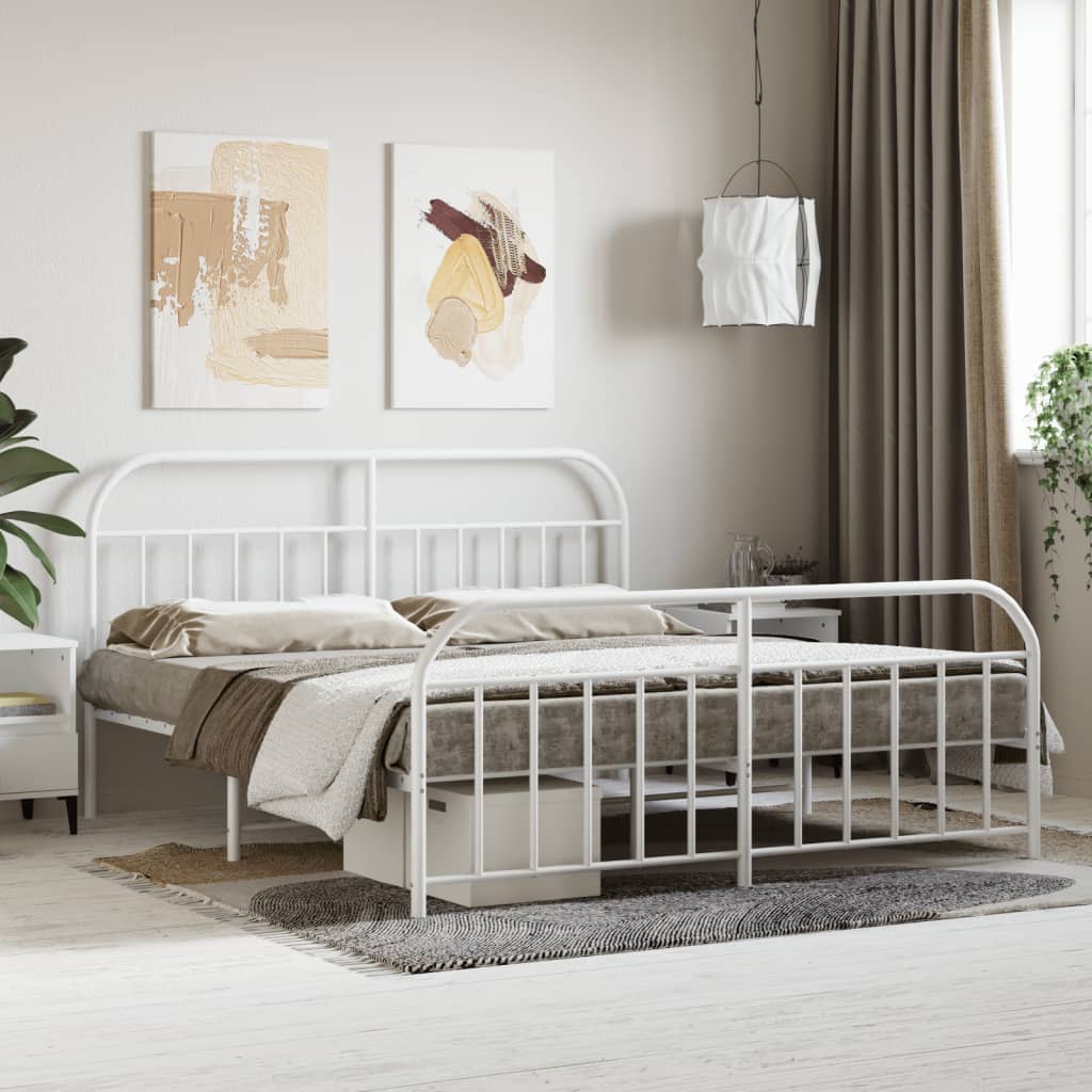 Metal Bed Frame With Headboard And Footboard