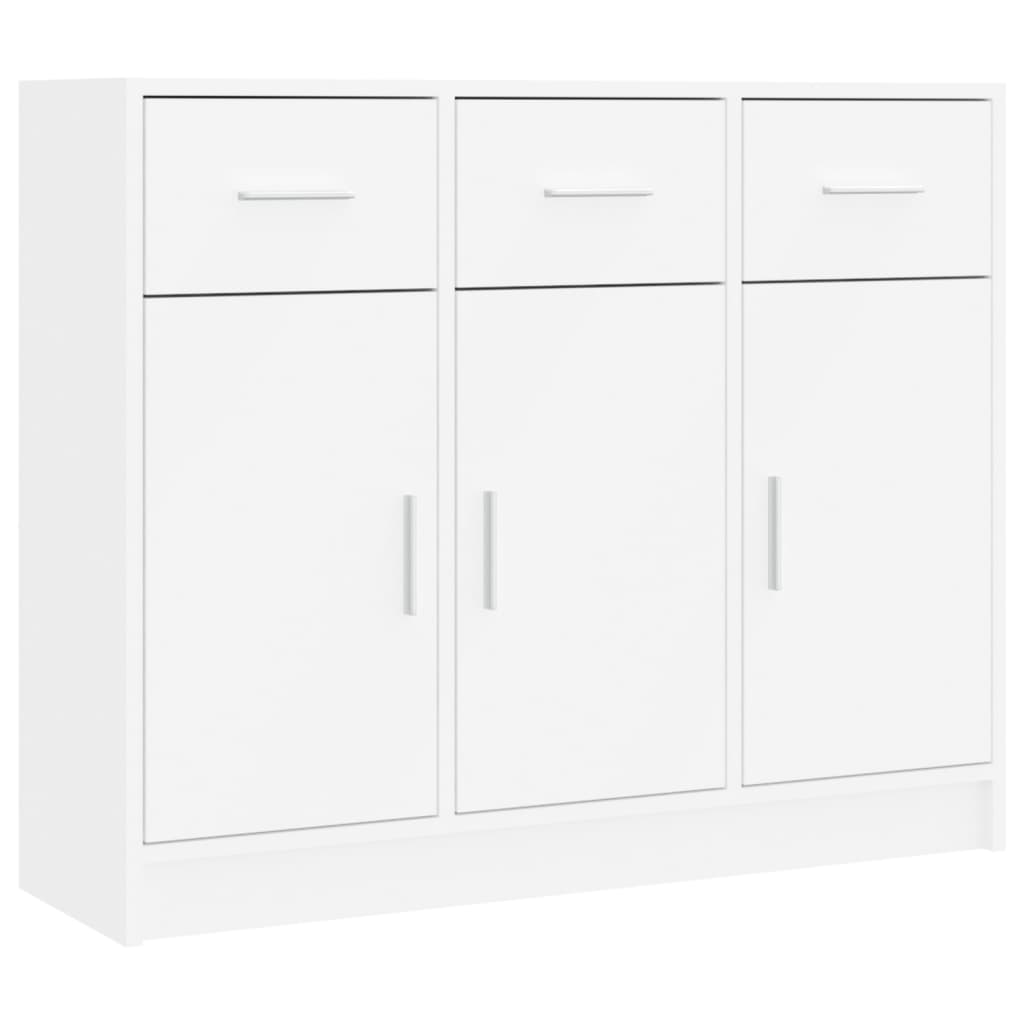 Sideboard White 91x28x75 cm Engineered Wood