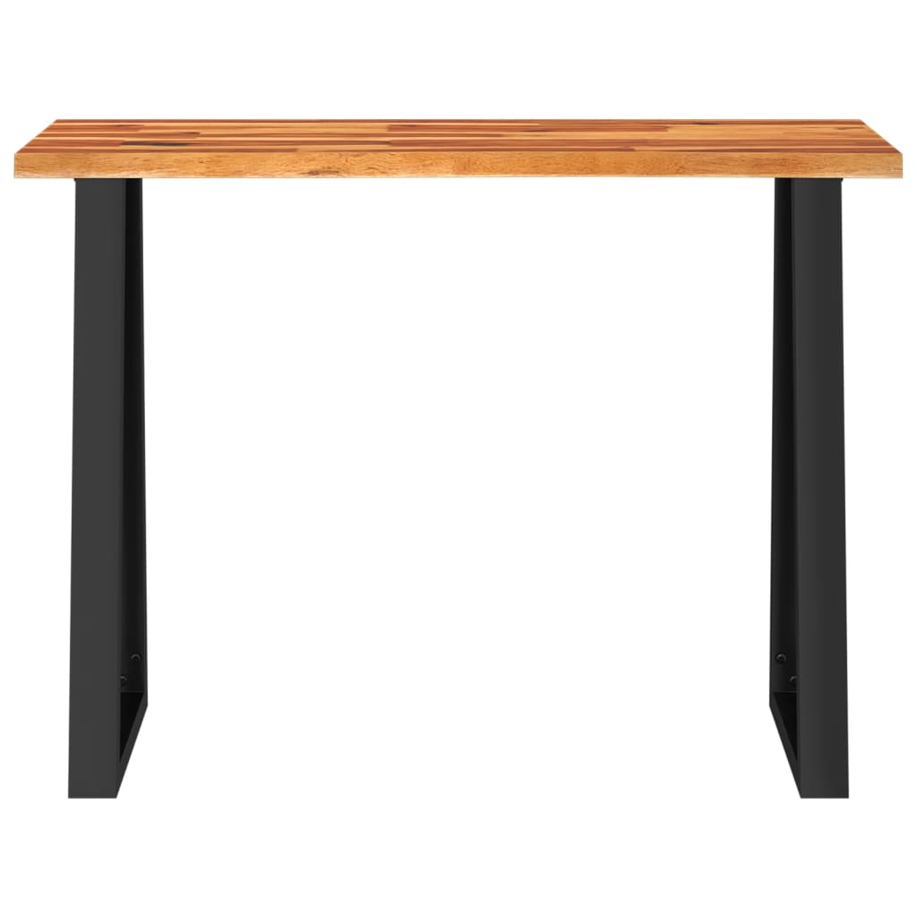 Console Table with Live Edge 110x35x80 cm Solid Wood Acacia