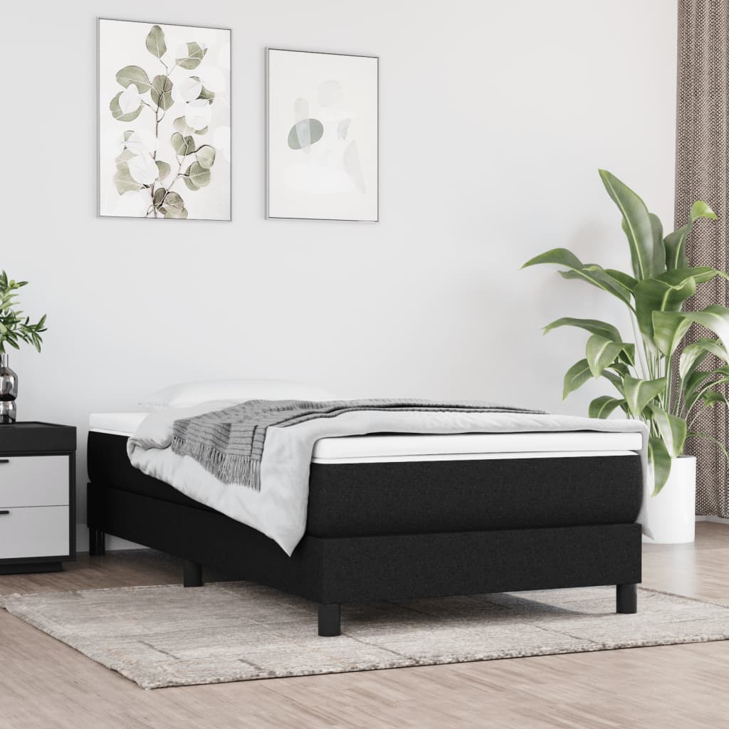 Box Spring Bed Frame Black 100x200 cm Fabric