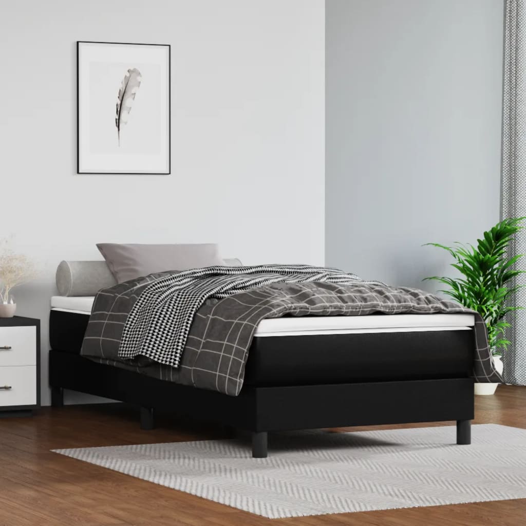 Box Spring Bed Frame 137X187 Cm Faux Leather