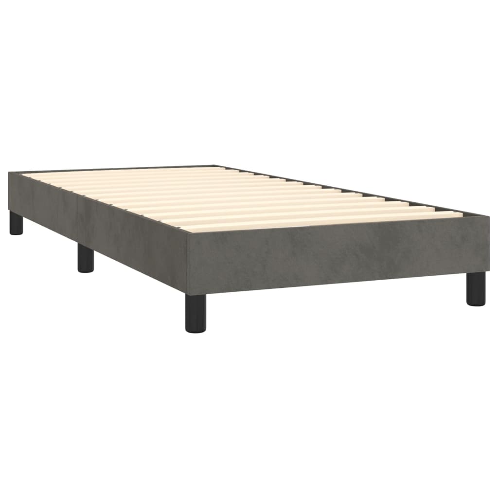 Box Spring Bed Frame Dark Grey 100x200 cm Velvet