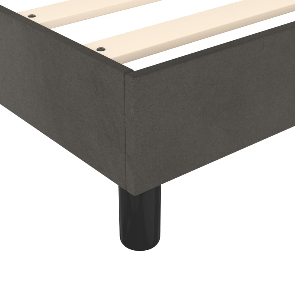 Box Spring Bed Frame Dark Grey 100x200 cm Velvet