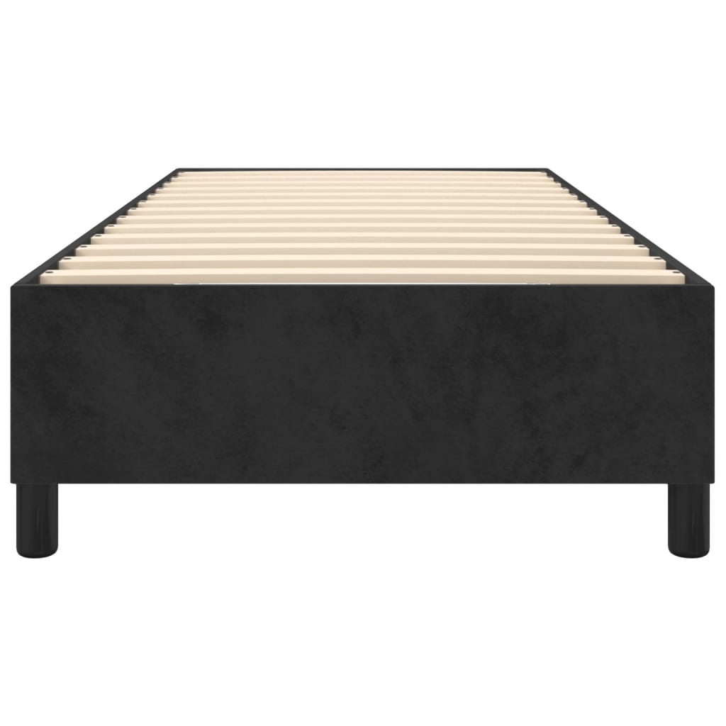 Box Spring Bed Frame Black 106x203 cm King Single Size Velvet