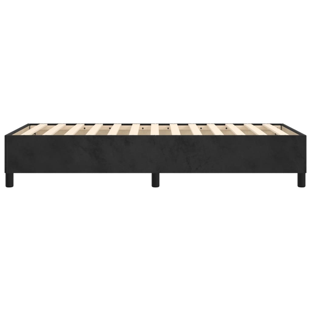 Box Spring Bed Frame Black 106x203 cm King Single Size Velvet