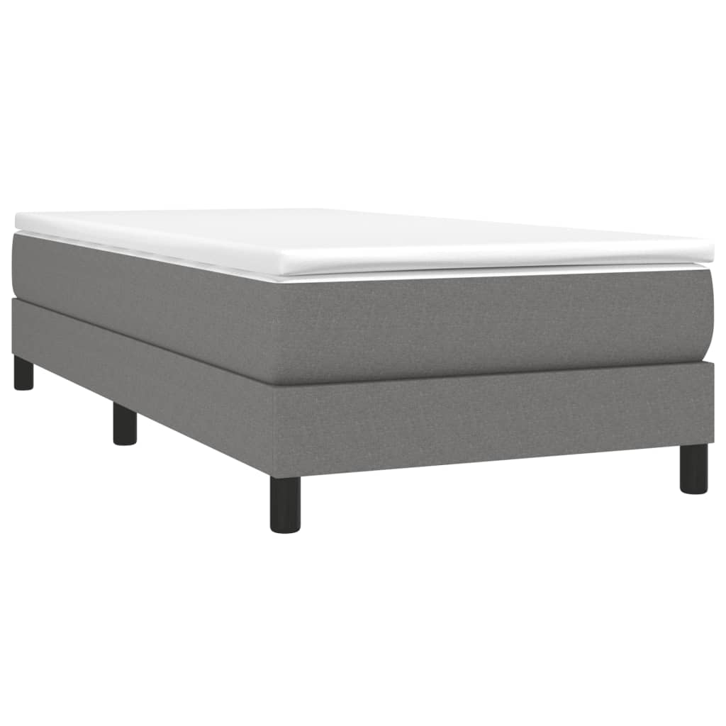 Box Spring Bed With Mattress Dark Grey 100X200 Cm Fabric