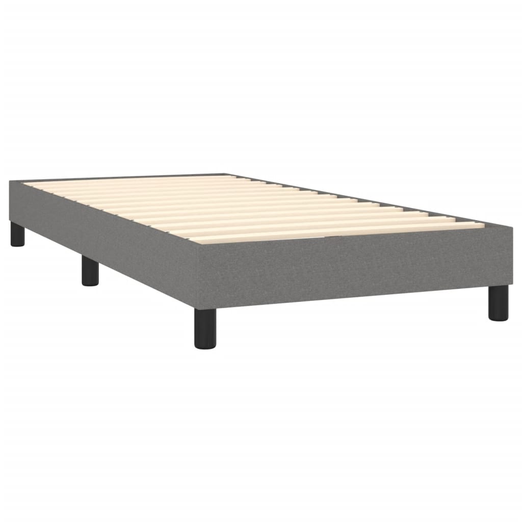 Box Spring Bed With Mattress Dark Grey 100X200 Cm Fabric