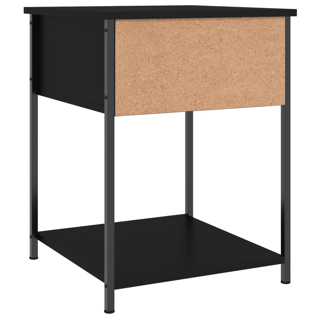 Bedside Table Black 44x45x58 cm Engineered Wood