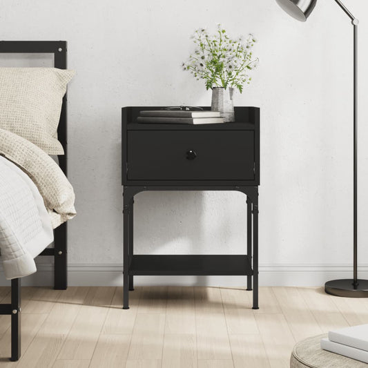 Bedside Table Black 40.5x31x60 cm Engineered Wood