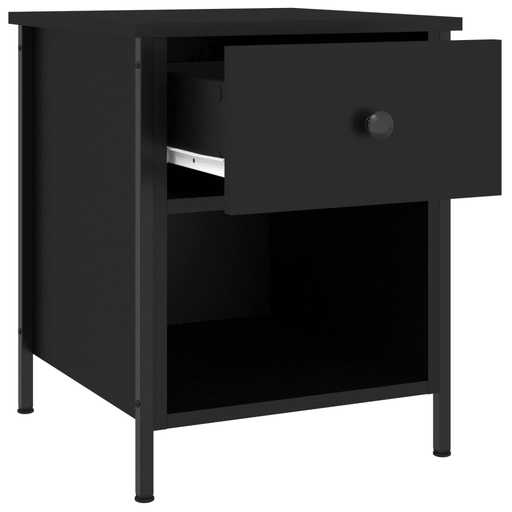 Bedside Cabinets 2 pcs Black 40x42x50 cm Engineered Wood