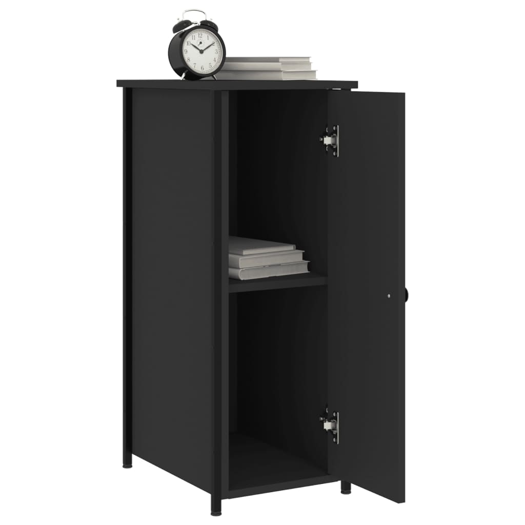 Bedside Cabinet Black 32x42x80 cm Engineered Wood