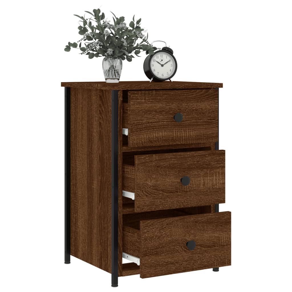 Bedside Cabinets 2 pcs Brown Oak 40x36x60 cm Engineered Wood