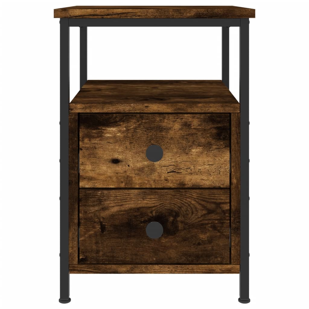 Bedside Cabinet Smoked Oak 34x35.5x50 cm Engineered Wood