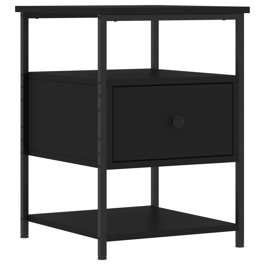 Bedside Cabinet Black 40x42x56 cm Engineered Wood