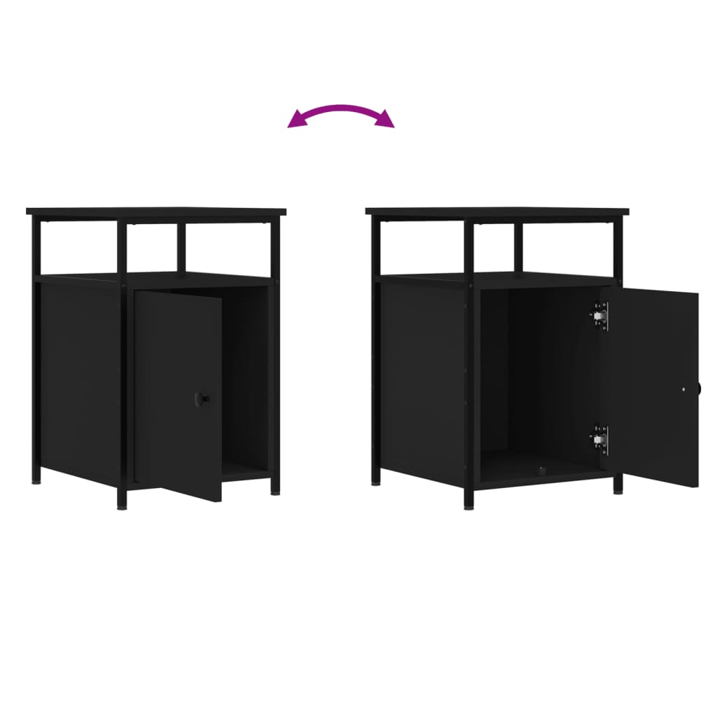 Bedside Cabinets 2 pcs Black 40x42x60 cm Engineered Wood