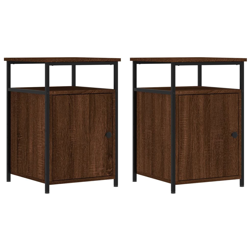 Bedside Cabinets 2 pcs Brown Oak 40x42x60 cm Engineered Wood