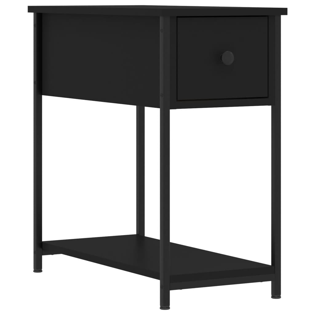 Bedside Cabinet Black 30x60x60 cm Engineered Wood