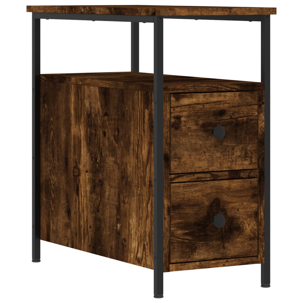 Bedside Cabinet Smoked Oak 30x60x60 cm Engineered Wood