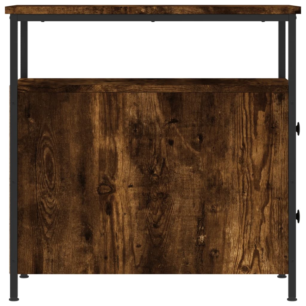 Bedside Cabinet Smoked Oak 30x60x60 cm Engineered Wood