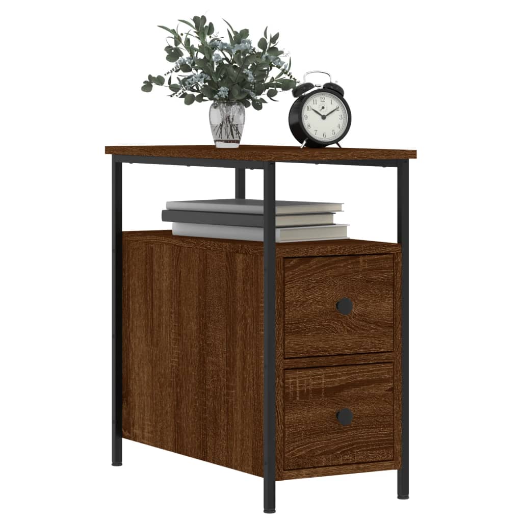 Bedside Cabinet Brown Oak 30x60x60 cm Engineered Wood