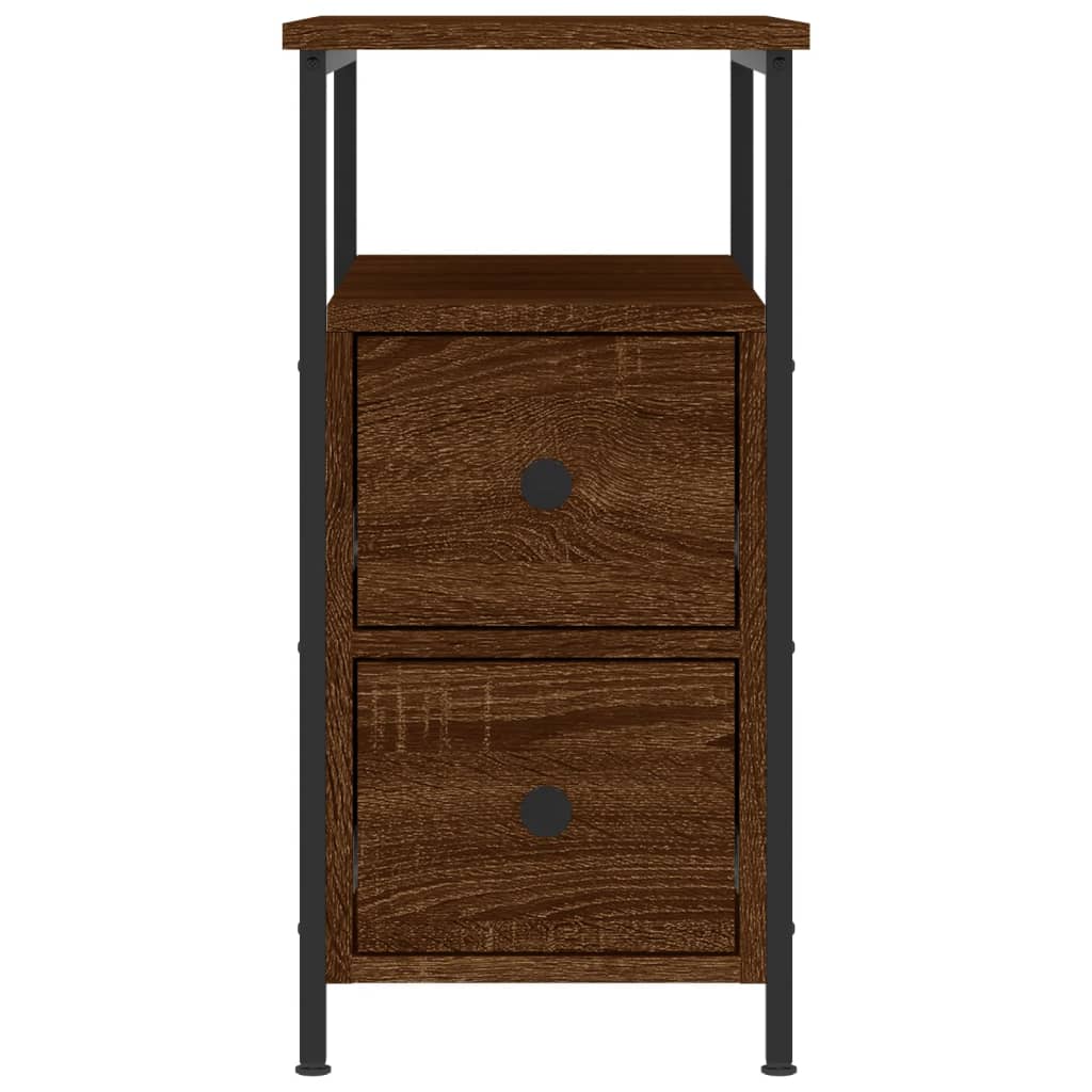 Bedside Cabinet Brown Oak 30x60x60 cm Engineered Wood