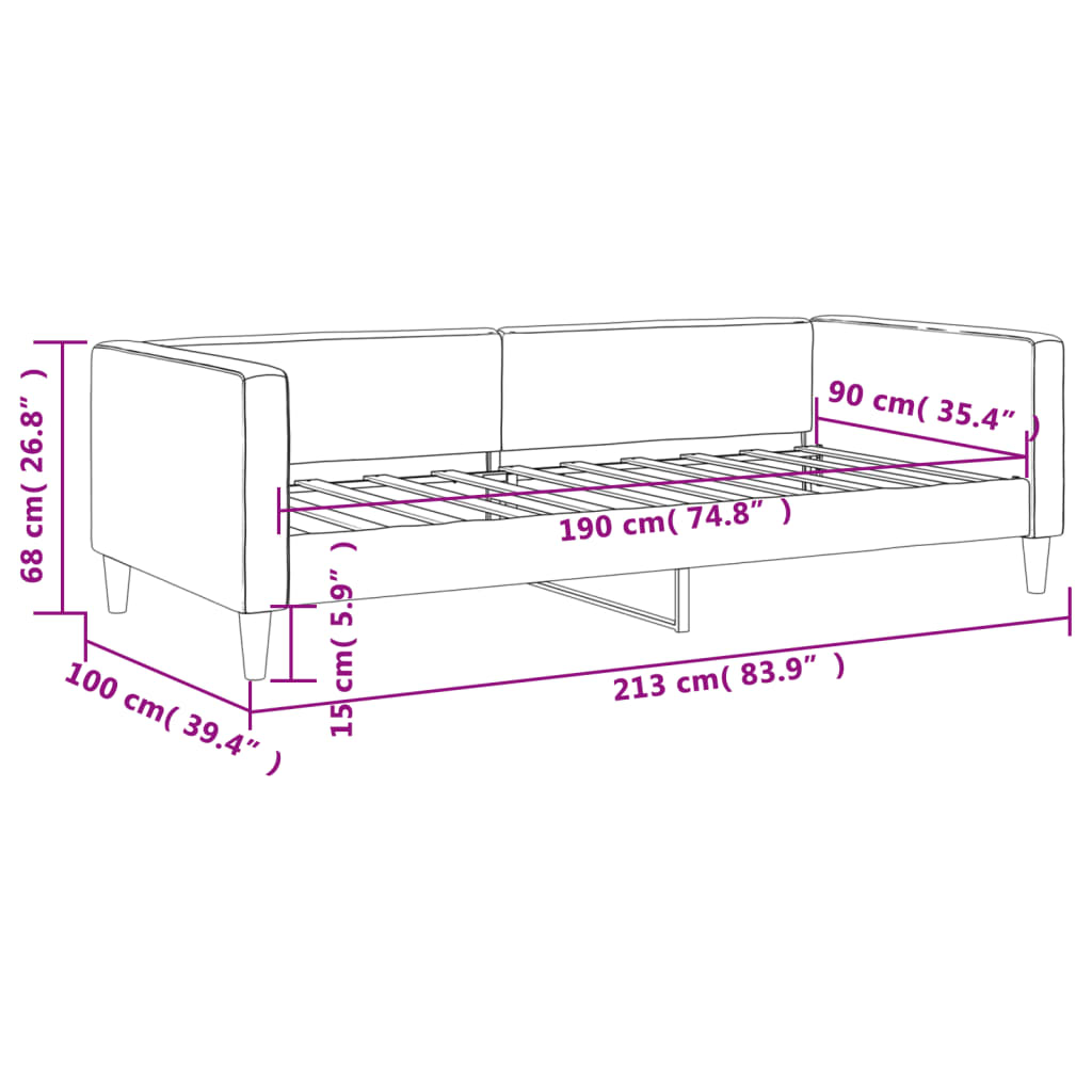 Day Bed 92X187 Cm Single Size Fabric