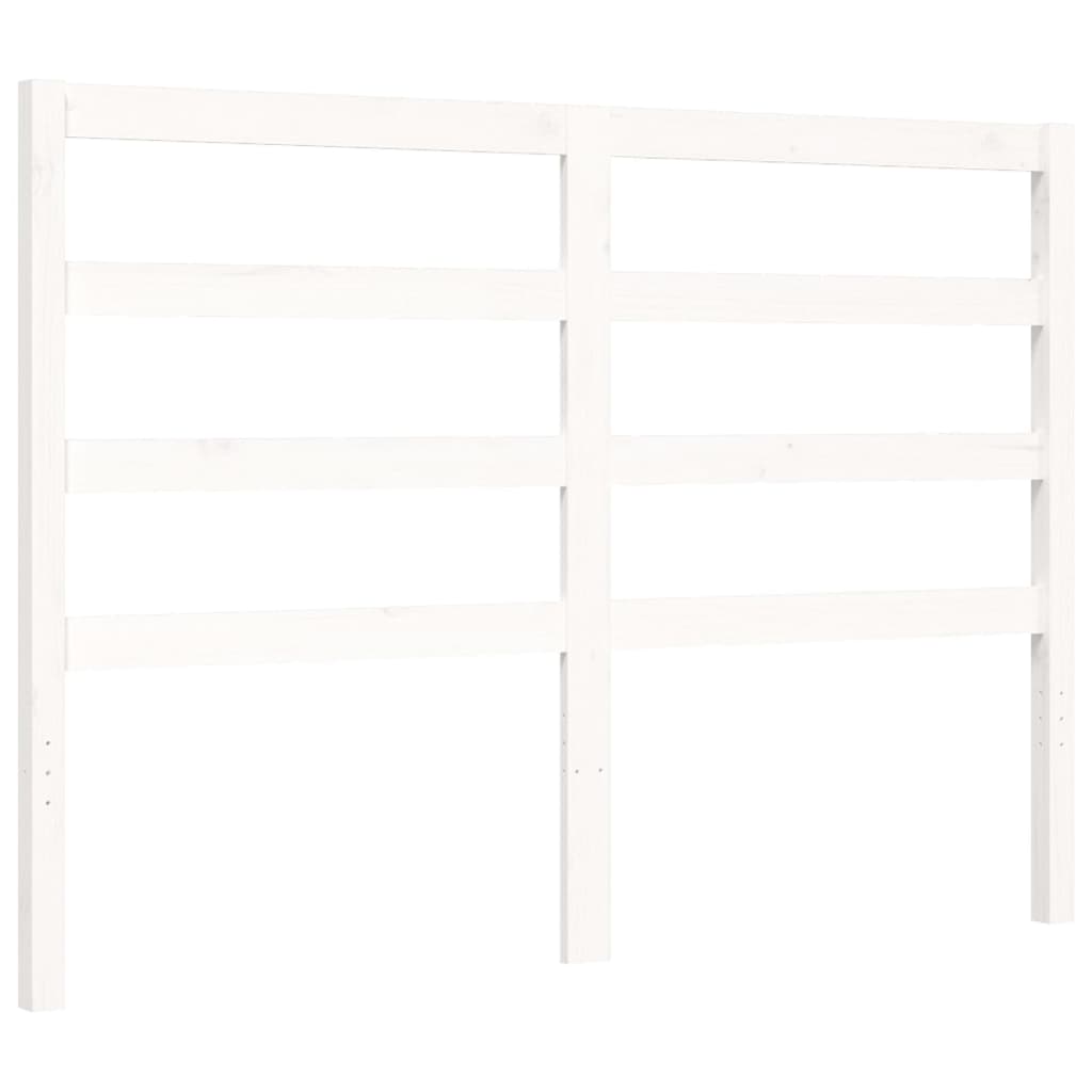 Bed Frame with Headboard White 137x187 cm Double Solid Wood