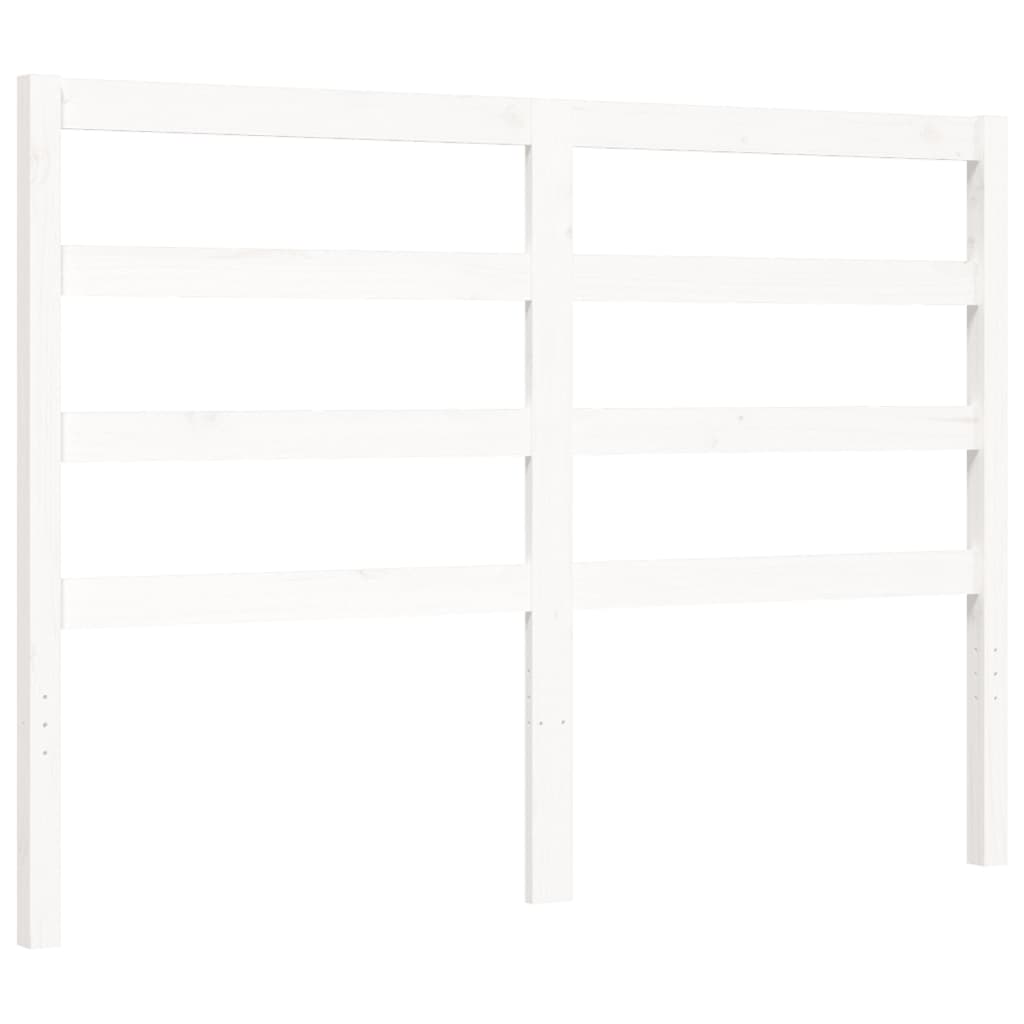 Bed Frame with Headboard White 153x203 cm Queen Solid Wood