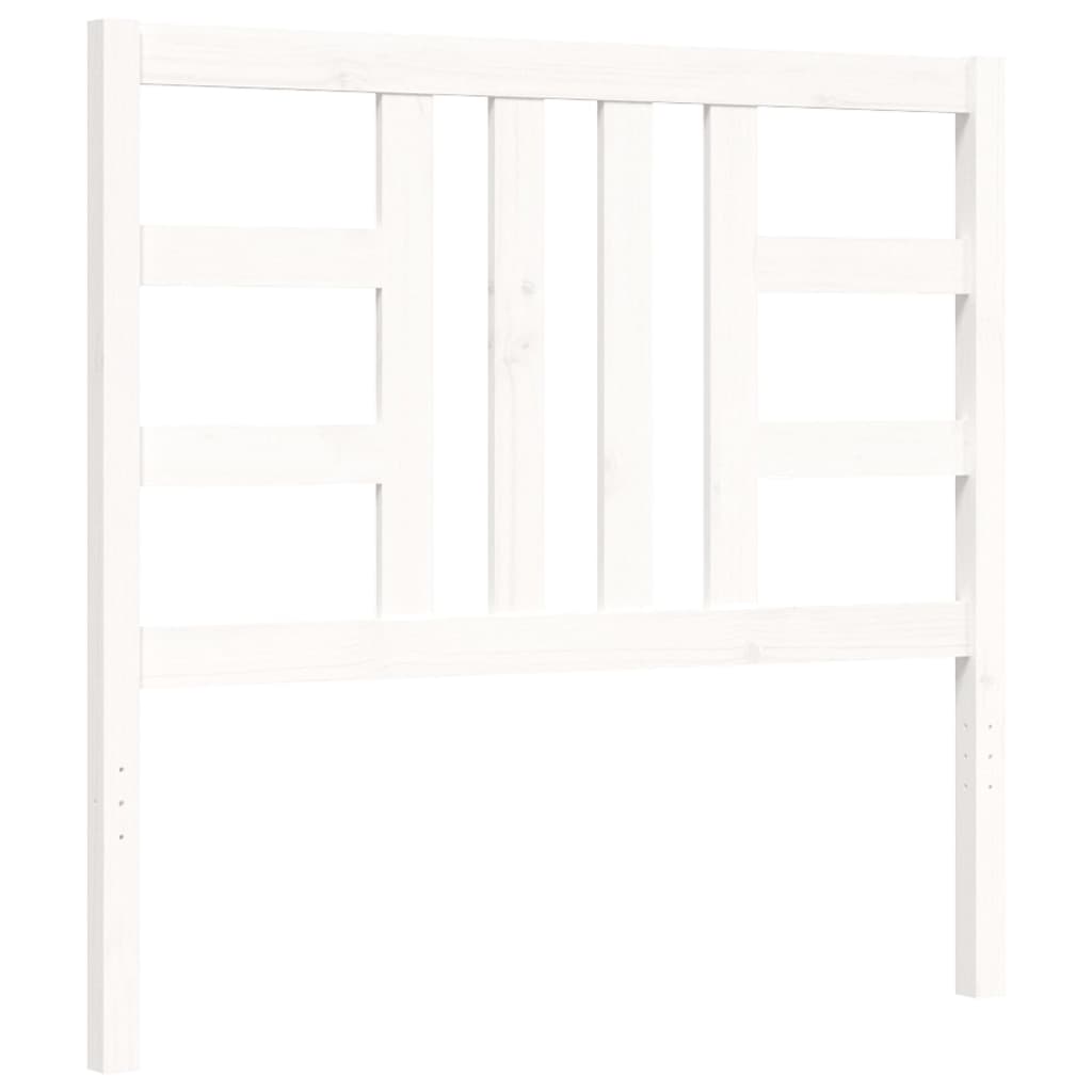 Bed Frame with Headboard White 92x187 cm Single Size Solid Wood