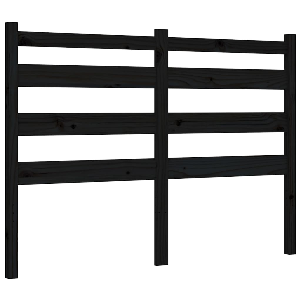 Bed Frame with Headboard Black 137x187 cm Double Solid Wood