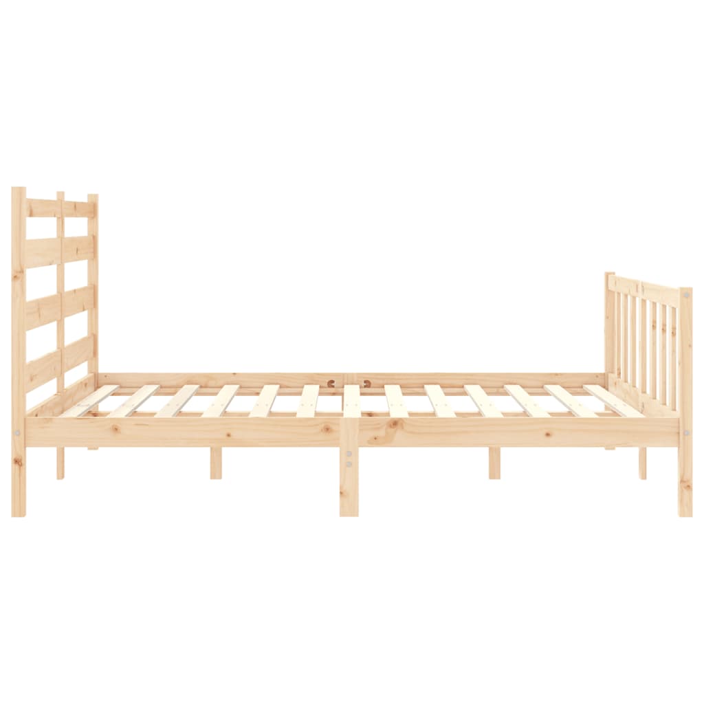 Bed Frame with Headboard 153x203 cm Queen Solid Wood