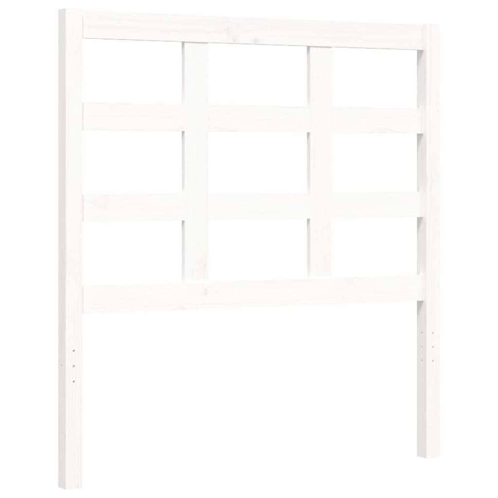 Bed Frame with Headboard White 92x187 cm Single Size Solid Wood