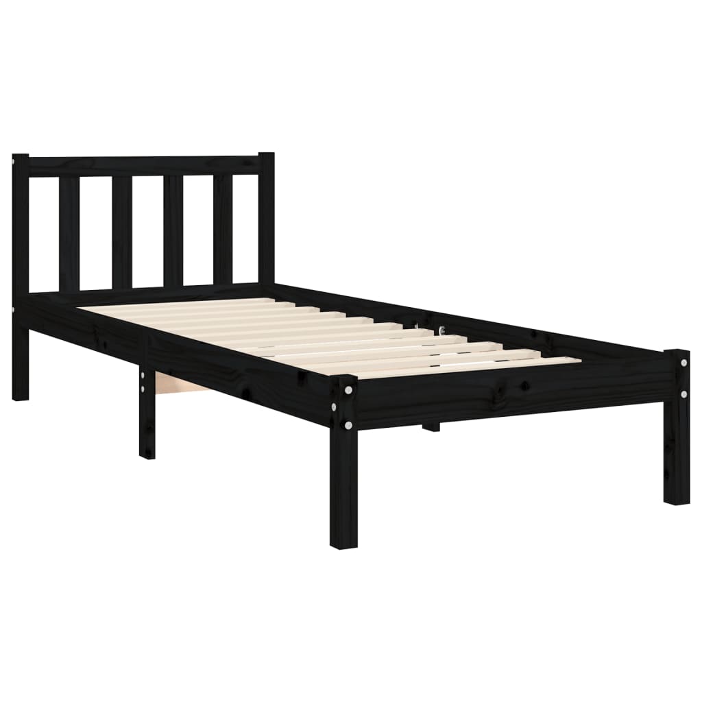 Bed Frame With Headboard 92X187 Cm Single Size Solid Wood