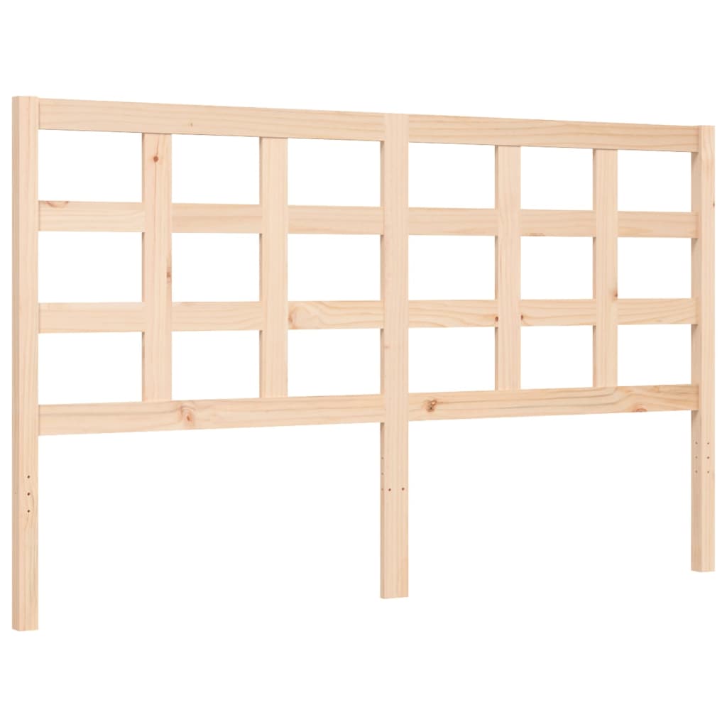 Bed Frame with Headboard 153x203 cm Queen Solid Wood