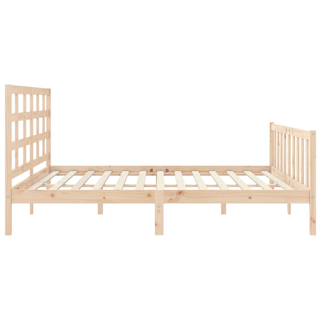 Bed Frame with Headboard 183x203 cm King Solid Wood