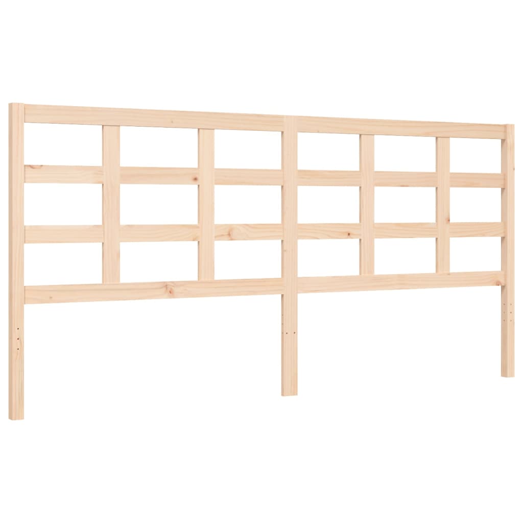 Bed Frame with Headboard 183x203 cm King Solid Wood