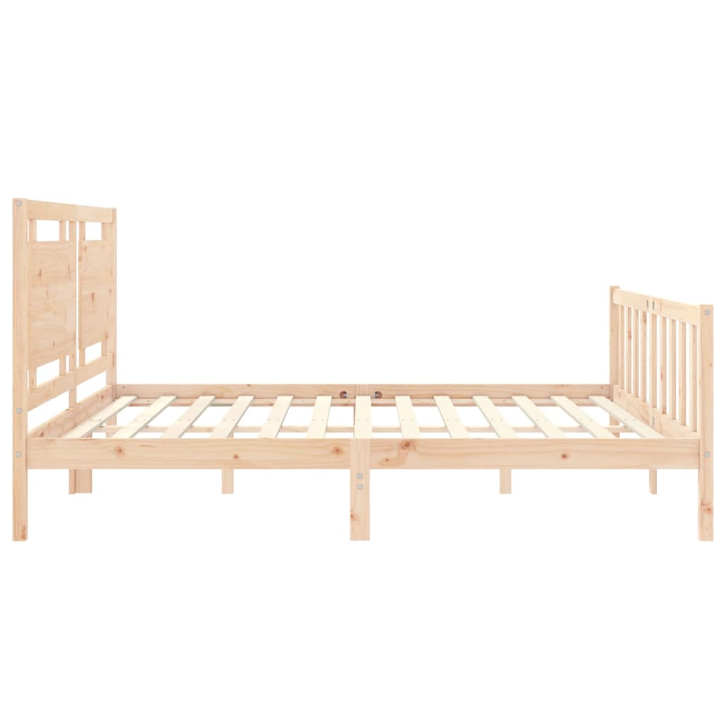 Bed Frame with Headboard 183x203 cm King Solid Wood