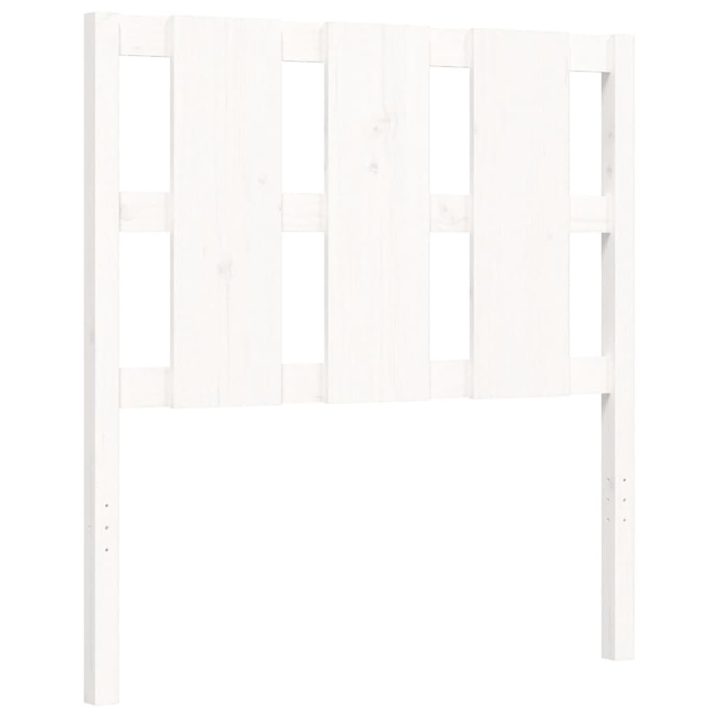 Bed Frame with Headboard White 92x187 cm Single Size Solid Wood