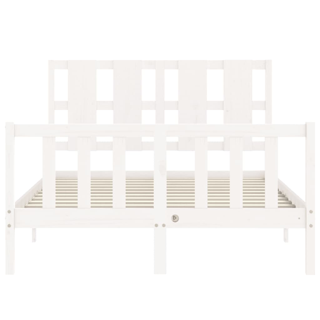 Bed Frame With Headboard 137X187 Cm Double Solid Wood