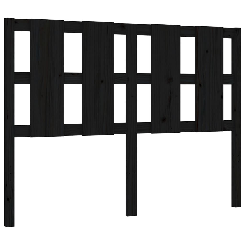 Bed Frame with Headboard Black 137x187 cm Double Solid Wood